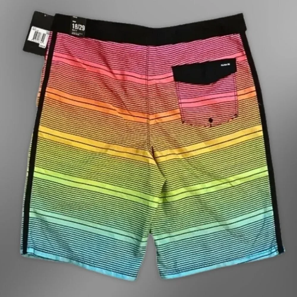 Hurley Board Shorts Shoreline Quick-Drying Back Pocket Multicolor Kids 18/29 NWT